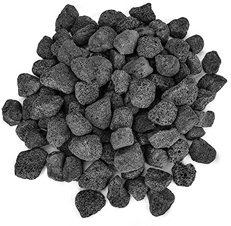 Stanbroil 10 Pounds Black Lava Rock Granules, Decorative Landscaping for Fire Bowls, Fire Pits, Gas Log Sets, Indoor or Outdoor Fireplaces(1 1/5 - 2)