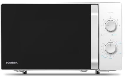 Toshiba MW2-MM20P(WH) Mikrowelle Standard, 20 Liter, 800 W, 5 Leistungsstufen mit praktischer Auftaufunktion, LED-Beleuchtung innen/weiß