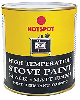 Hotspot Stove Paint Matt Black 500ml -High Temperature Heat Resistant Paint for Stoves, Fireplaces & Metal Surfaces – Long-Lasting, Durable Matt Finish for Indoor & Outdoor Use