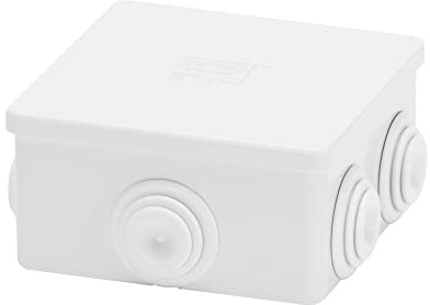 Junction Box with Low Clip lid IP44 – Internal Dimensions 80 x 80 x 40 – Wall with Wire Pass for Direct Input