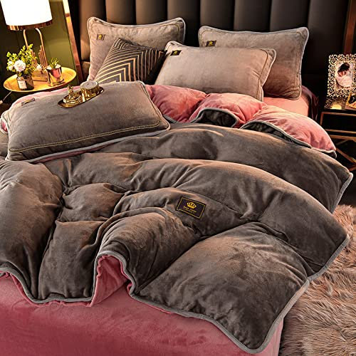 MAHPKYZ BettwäSche 135x200 4teilig Winter,Coral Fleece Flanell Decke Haushalt Klimaanlage Steppdecke Sofabezug Weiche Warme FrüHlings- Und Herbstdecke,P,150 * 200cm(Duvet Cover 1pcs)