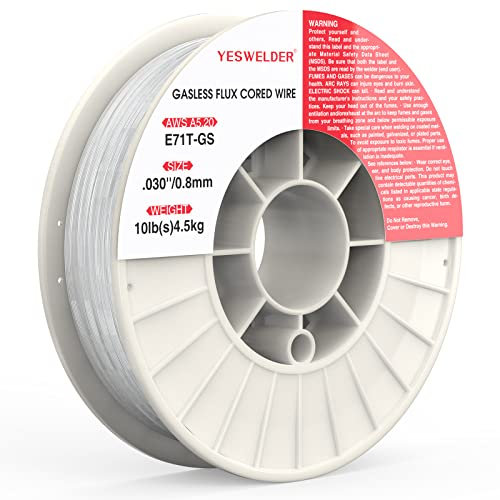 YESWELDER Alambre de Soldadura 0,8 mm 4,5 kg E71T-GS,MIG hilo soldar sin gas para soldadora sin gas FLUX, soldadora MIG