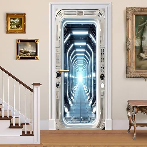 BVBOX 3D Door Stickers, Peel and Stick Vinyl Wallpaper, Self-Adhesive Mural for Home Decor 30.3 W x 78.7 H