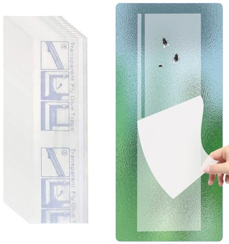 FANXIYA Trappola per Mosche con Carta Moschicida Adesiva, Trappola a Colla per Mosche da Interni, Trappole Appiccicose Acchiappamosche, Trappole Adesive e Antimosche Inodore (Trasparenti 50)