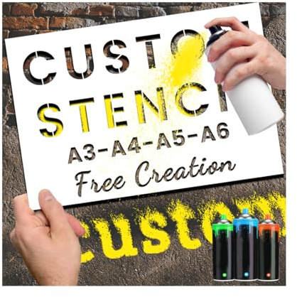 Plantillas reutilizables personalizadas, plantilla de texto personalizada para pintura en aerosol y fabricación de carteles, plantillas de plástico duradero, metal y madera, múltiples opciones de