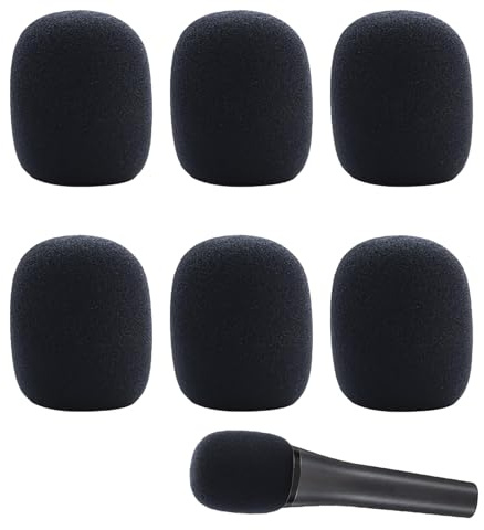 6 Stück Schwarz Popschutz Mikrofon,popschutz,pop filter,mikrofon popschutz,schaumstoff,Windschutz Schaumstoffabdeckung Muff,Anti-Bruit Pop Schutz Schaumstoff Microphone,Handmikrofon Popschutz