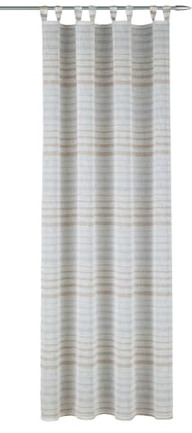 Sehlbach Tenda pronta per l'uso con occhielli, Filiran a righe, Grigio, 135 x 245 cm, Tessuto coprente, Fissaggio facile, Certificato Oeko-Tex, Personalizzabili, Design senza tempo