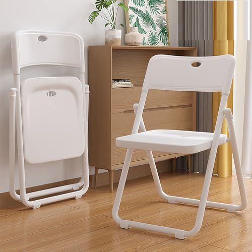 Silla de comedor plegable apilable con marco de acero, silla de visitante que ahorra espacio para comedor y cocina, 45 x 45 x 79 cm y diseño cómodo.