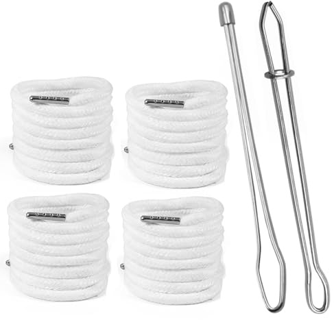JYXNU 4 Piezas Cordón para pantalones de chándal y sudaderas, 130 cm, cordón con 2 enhebradores, reemplazo para cintura, sudaderas con capucha, cinta de poliéster con extremos metálicos, Blanco