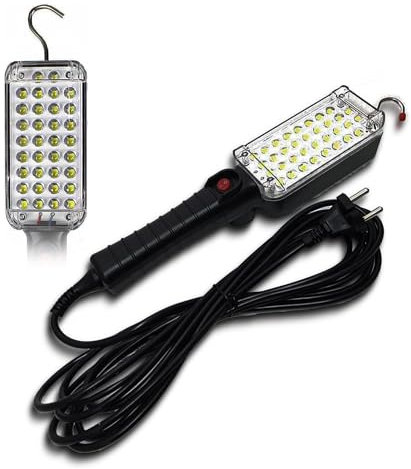 AntDau71 - Lampada da Lavoro Torcia 34 LED SMD Luce Bianca Ultra Luminosa con Gancio e Calamita per Officina, Garage, Auto, Emergenze e Campeggio