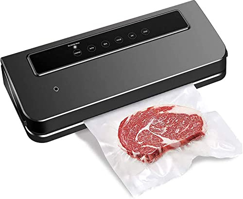 Máquina de vacío eléctrica alimentaria 120 W 6 en 1 Alimentos secos y húmedos Dispositivo de envasado al vacío -65 kpa con función de pulso Incluido 30 bolsas al vacío para carnes verduras frutas, etc