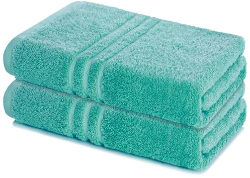 Lavea® Set med 2 Badhanddukar 80x200 cm 100% Bomull Mjuka och Absorberande – Perfekta som Stora Badhanddukar, Badlakan eller Handdukar – Turkos