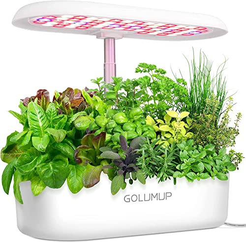 GOLUMUP Potager d'intérieur 12 Pots Jardin Interieur avec 4 Modes de Croissance Intelligents, Smart Garden de 26W Lumière LED, Hauteur Réglable 20-50cm