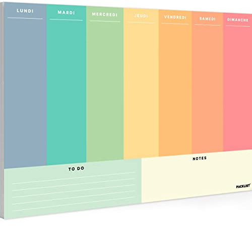 PACKLIST Planificateur Organisateur Hebdomadaire A4 Sans Date - Planification de Bureau - Weekly Planner - Agendas, Planificateurs et Calendriers de Design