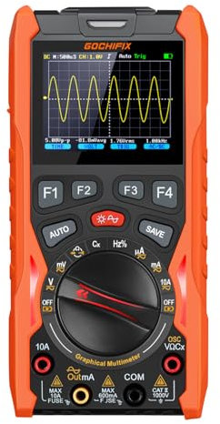 GOCHIFIX Portable Oscilloscope Multimeter Waveform Generator 12Mhz Bandwidth 50Msa/S Sampling Rate Usb Portable Lab Oscilloscopes 3 In 1 Automotive Digital Oscilloscope Co