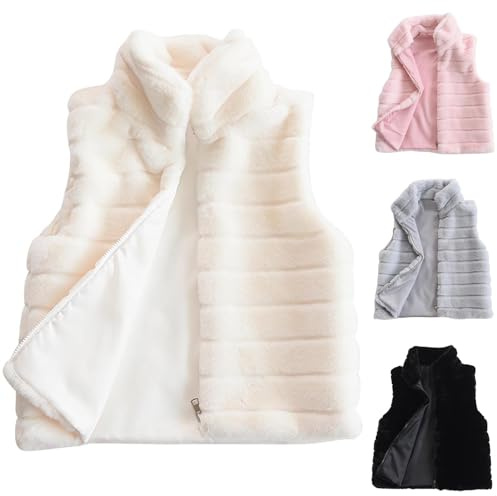 2024 Gilet Femme Court Fausse Hiver Fourrure Manteau Col Debout Sans Manches Cardigan Imitation Fourrure Hiver Chaud Polaire Pas Cher Couleur Unie Grande Taille Laine Élégant Casual Mode Manteaux