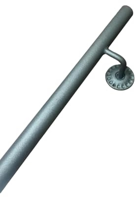 FERMEG – Corrimano in Ferro Battuto per Scale Interne ed Esterne | 50–400 cm | Kit con Staffe e Tasselli | Montaggio Facile | Made in Italy | Fai da Te (Nero Antracite, 90 cm)