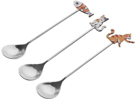 BESTOYARD Set Di 3 Cucchiai Da Tavola in Argento, Posate in Acciaio Inossidabile, Cucchiai Per Casa, Ristorante, Bar, Lucidati A Specchio, Lavabili in Lavastoviglie, Pesce Gatto