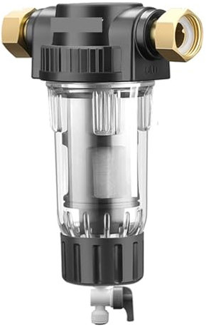 Pré-filtre for toute la maison, filtre à sédiments, système de purificateur de pré-filtre Central, lavage à contre-courant, maille en acier inoxydable Facilité d’installation et de remplacement(Host a