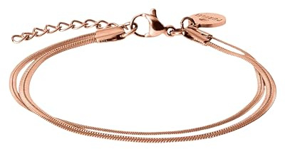 Purelei Två lager damarmband – justerbart, vattentätt armband med dubbla lager ormkedja design för en snygg lagerlook, Eine Grösse, Rostfritt stål, Agat