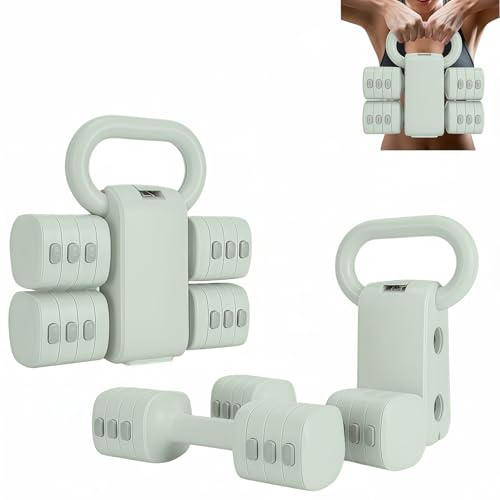Yinnhom Set di manubri e kettlebell regolabili, set di kettlebell sportivi 2 in 1, set di manubri da 2 kg/3 kg/4 kg/5 kg per donne e uomini, pesi e manubri per l'allenamento della forza a casa