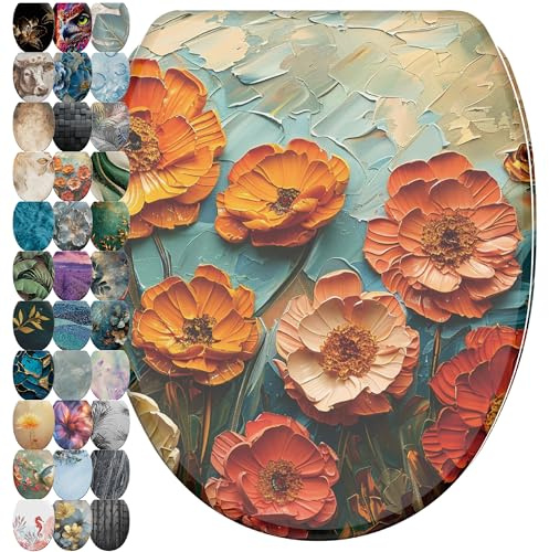 Sanilo WC Sitz mit Absenkautomatik & Schnellverschluss, Toilettendeckel per Knopfdruck abnehmbar, einfache Montage von oben (Florum)