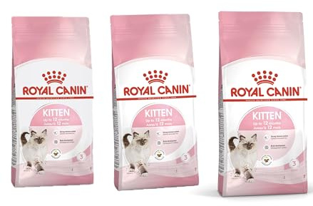 Crocchette Kitten, Cibo Secco per Gattini fino a 12 Mesi, Sviluppo Cerebrale sistema immunitario e osseo articolare, 3 Confezioni da 2 kg