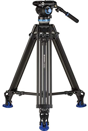 Benro A673TM - Treppiede video a doppio stadio in alluminio e testa S8PRO, ciotola da 75 mm, 3 sezioni delle gambe, leva girevole