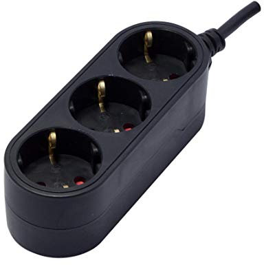 Bloc multiprise Schuko 3x16A - Blanc ou Noir - Chacon (Noir)