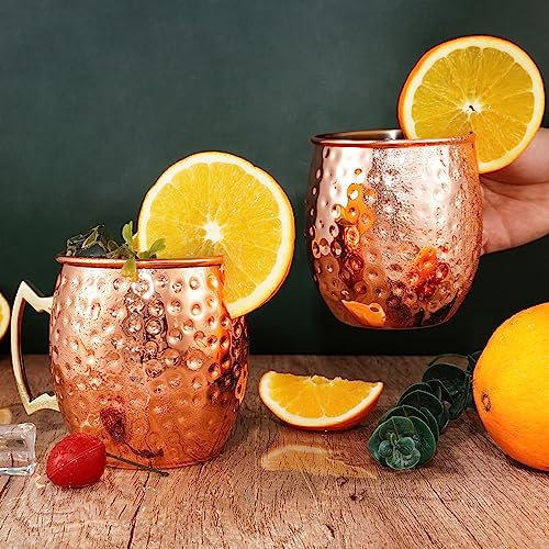 Faizee Möbel Moscow Mule Becher Roségold 500 ml Handgemachter Kupferbecher Moskau Mule Kupfertassen