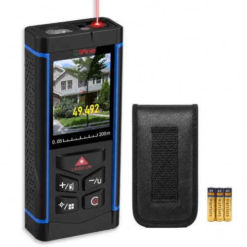S.Fine 650ft Laser Measuring Tool with Camera, Ultra-Long Range Laser Meters with Tripd for Industrial Surveying, Land Mapping, Large-Scale Infrastructure Projects, Area, Volume & Distance Calculation