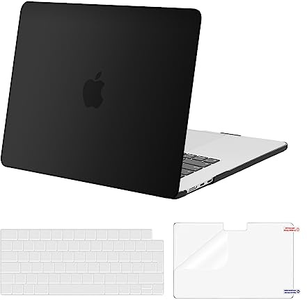 MOSISO 3 en 1 Funda Compatible con MacBook Air 15 Pulgadas 2026-2023 M5 M4 M3 M2 A3448 A3241 A3114, Carcasa Dura para MacBook Air 15,3 Pulgadas&Cubierta Teclado&Pantalla Protector,Negro