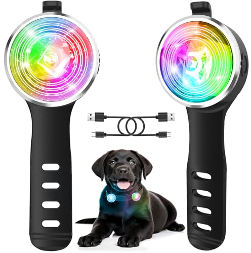 Tubasion Dog Light for Night Walking, Upgraded 8 Modes Rechargeable Dog Collar Lights for Nighttime Clip On, IP66 Waterproof and Silicone Band Safety Light for Pet Collars(1-Pack)