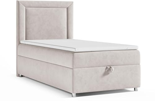 Trinity K3 Einzelbett | Boxspringbett mit Bonell Federkernmatratze | MatratzenTopper | Bett mit Stauraum | Lieferung an die Bordsteinkante