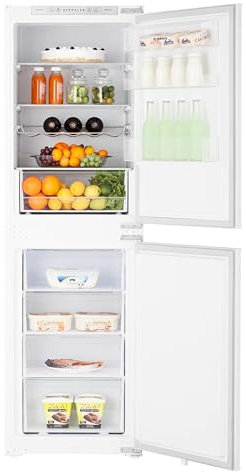 Teknix BITH50FF/E 50/50 Integrated Fridge Freezer - Frost Free - Built-in with 233L Capacity - Digitals Controls - White, H176.8 x W54.0 x D54.0 (cm)
