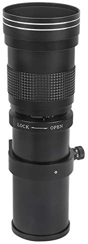 Kamera teleobjektiv objektiv objektiv 420800 mm F8.316 manuell fokusering zoom teleobjektiv teleskop för EFS monteringskamera (svart)