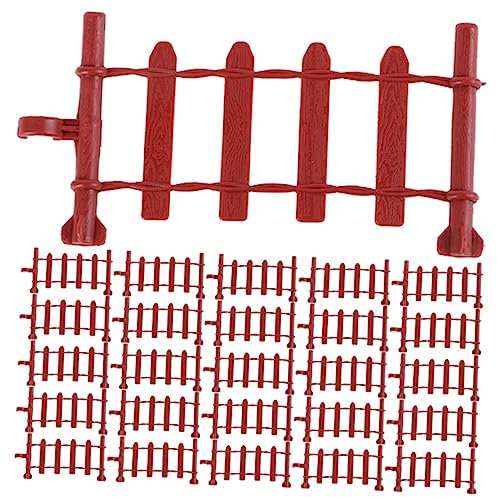 KITANDOVE 50 Piezas de Valla de Abs en Miniatura para Decoración de Jardín Modelo de Valla de Casa en Miniatura para Juego de Juguetes en Miniatura