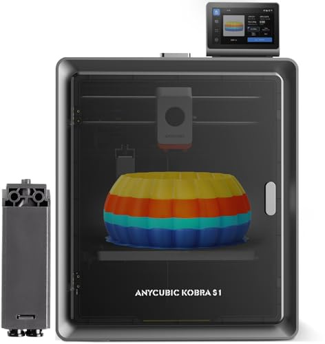 ANYCUBIC Kobra S1 3D Printer,600mm/s High Speed Multicolor 3D Printers with Auto Leveling, 320℃ Full-Metal Hotend, Enclosed CoreXY Structure for Novices & Experts Smart Choice,Print Size 250*250*250mm