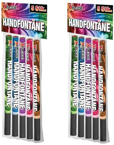 XPLODE FIREWORKS Handfontäne - 10 Stück, 5 Farben, Brenndauer 40-50 Sek., F1 Jugendfeuerwerk, Ab 12 Jahren, Handfontänen Set