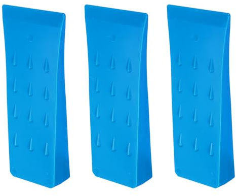 QUARKZMAN Plastfällkil, 3 stycken ABS-plast, skogskil 152 mm, spaltkil för trä, plastkilar, fällkil med ficka för slagskruvdragare, fällkilar, skogstillbehör, skog, blå