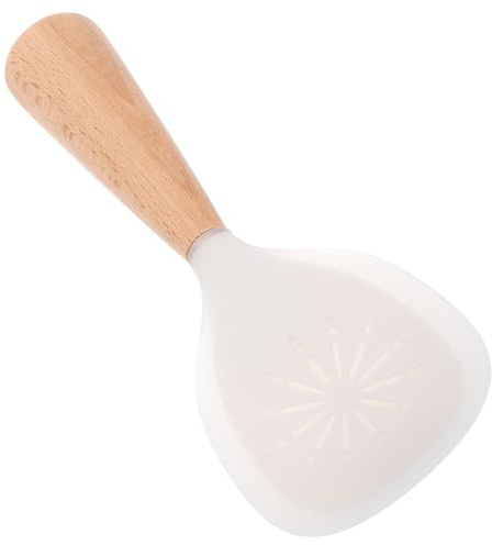 iplusmile Cuillère À Riz Silicone Avec Manche Bois De Hêtre Spatule À Riz Antiadhésive Debout Résistante À La Chaleur Pour Service Et Cuisson Cuisine Quotidienne
