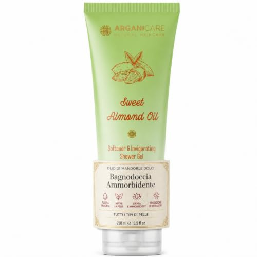 Arganicare Gel Douche à l’Huile d’Amande Douce 250 ml – Nettoyage délicat, nutrition et confort, peau douce et souple, parfum d’amande réconfortant, tous types de peau