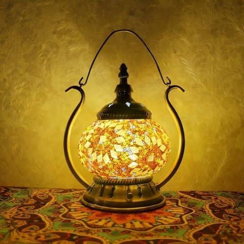 Turco esotico mosaico neon segno lampada da tavolo fatto a mano stile marocchino retro ombra luci decorative per camera da letto Natale Halloween ufficio bar decorazione d'arte