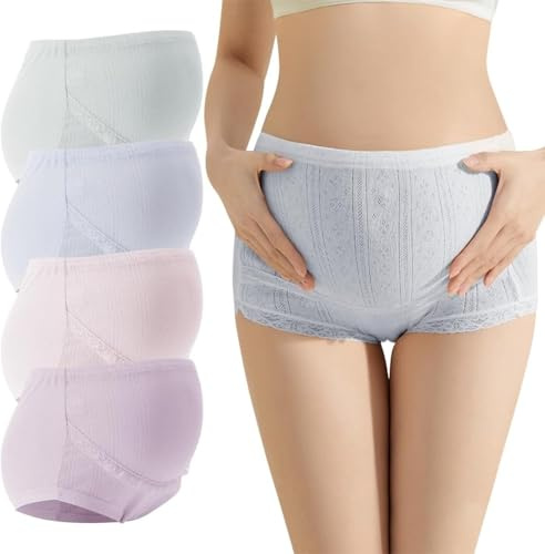 JuanNest Braguitas De Maternidad, Braguitas De Embarazo, Braguitas Ajustables Sin Costuras, Braguitas Suaves De Talle Bajo, Braguitas Posparto, Embarazada Pantalones De Maternidad 5XL(95-115kg)