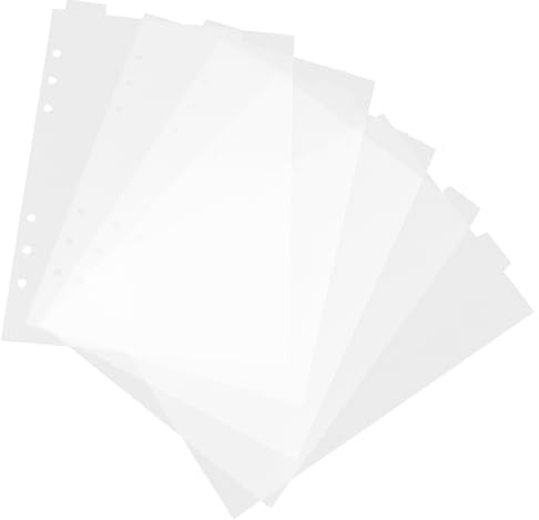 SOLUSTRE Divisori Trasparenti in Pvc per Raccoglitori A5 Linguetta Staccabile, Pagine di Indice Removibili per Quaderni e Agende, Accessori per Organizzazione Ufficio e Studio