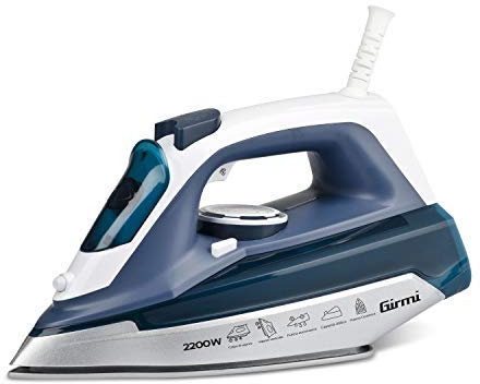 Girmi ST61 Ferro Da Stiro, 2200 W, Colpo vapore 130 g/min, 300 ml, Piastra in Ceramica, Funzione spray, Self-Clean, Blu