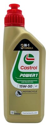 Olio Motore Moto 4 Tempi Castrol Power 1 4T 15w50 - Protezione Superiore confezione 2x1lt.