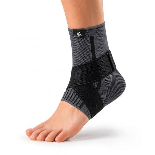 BLACKROX Fotledsbandage, jämförelsevinnare, ankelbandage, ankelbandage, sport, handboll, fotboll, volleyboll, fotbandage, dam & herr vänster & höger (svart, S)