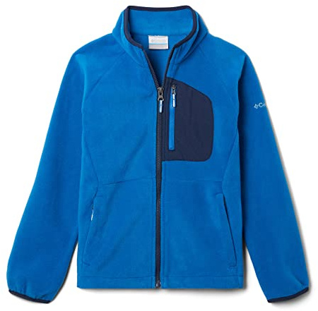 Columbia Fast Trek Fleece Full Zip, Giacca In Pile Con Cerniera Intera Unisex Bambini, Bright Indigo/Collegiate Navy, Taglia XL