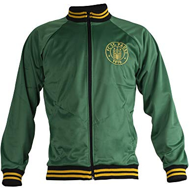 JL Sport St. Pauli, giacca da allenamento da calcio, con teschio e ossa incrociate, colore: verde, Verde, L
